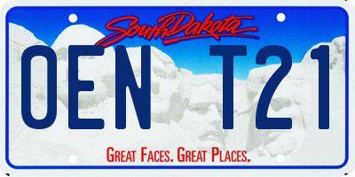 SD license plate 0ENT21