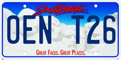 SD license plate 0ENT26