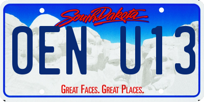 SD license plate 0ENU13