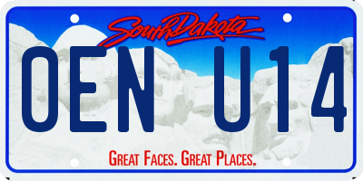 SD license plate 0ENU14
