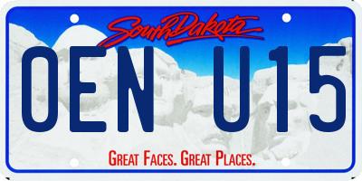 SD license plate 0ENU15