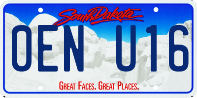 SD license plate 0ENU16