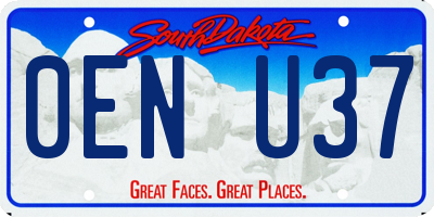 SD license plate 0ENU37
