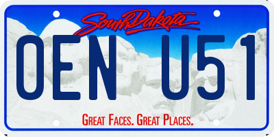 SD license plate 0ENU51
