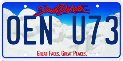 SD license plate 0ENU73
