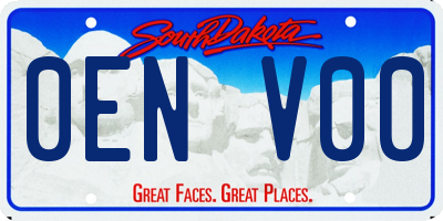 SD license plate 0ENV00