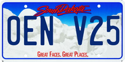 SD license plate 0ENV25