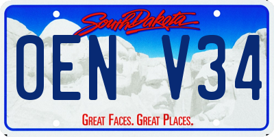 SD license plate 0ENV34