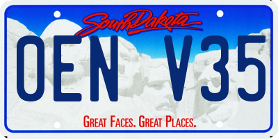 SD license plate 0ENV35