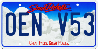 SD license plate 0ENV53