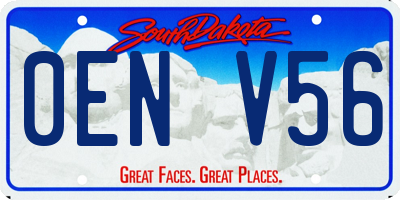 SD license plate 0ENV56