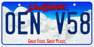 SD license plate 0ENV58