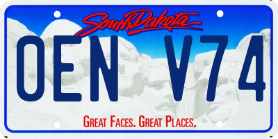 SD license plate 0ENV74