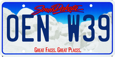 SD license plate 0ENW39