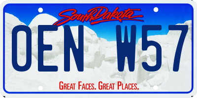SD license plate 0ENW57