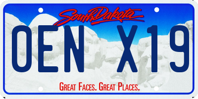 SD license plate 0ENX19