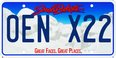 SD license plate 0ENX22