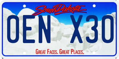 SD license plate 0ENX30