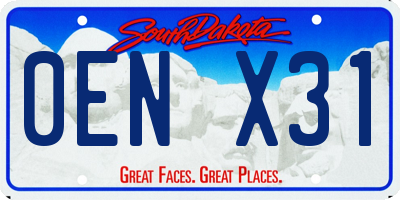SD license plate 0ENX31