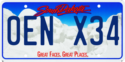 SD license plate 0ENX34