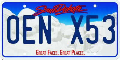 SD license plate 0ENX53
