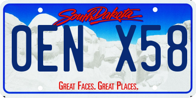 SD license plate 0ENX58