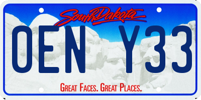 SD license plate 0ENY33