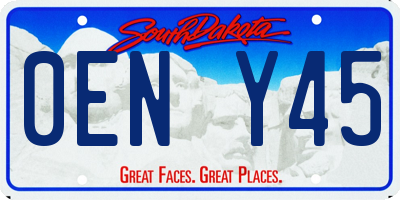 SD license plate 0ENY45