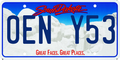 SD license plate 0ENY53