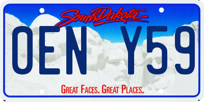 SD license plate 0ENY59