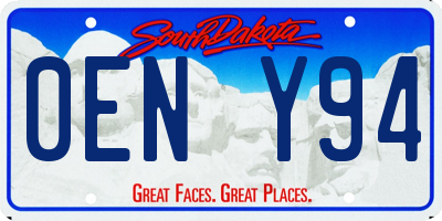 SD license plate 0ENY94
