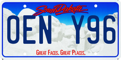 SD license plate 0ENY96