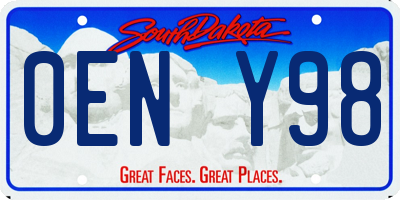 SD license plate 0ENY98