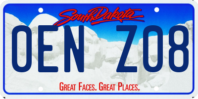 SD license plate 0ENZ08