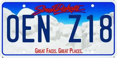 SD license plate 0ENZ18