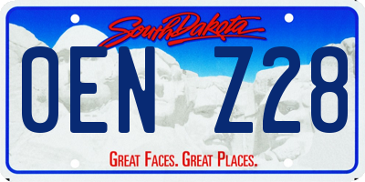 SD license plate 0ENZ28