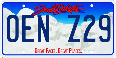 SD license plate 0ENZ29
