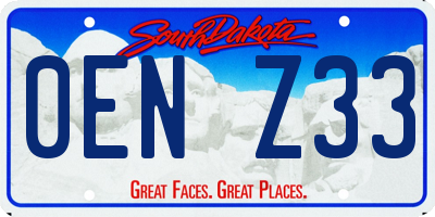 SD license plate 0ENZ33