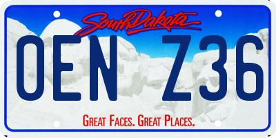 SD license plate 0ENZ36