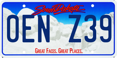 SD license plate 0ENZ39
