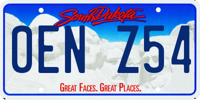 SD license plate 0ENZ54