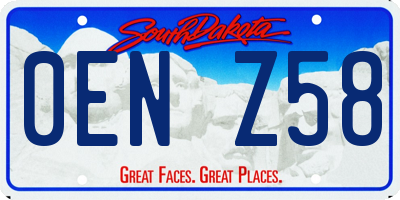 SD license plate 0ENZ58
