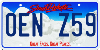 SD license plate 0ENZ59