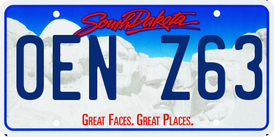 SD license plate 0ENZ63