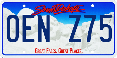SD license plate 0ENZ75