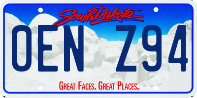 SD license plate 0ENZ94