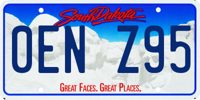 SD license plate 0ENZ95