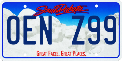 SD license plate 0ENZ99