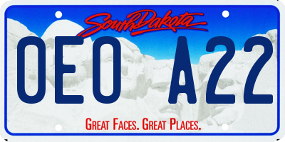 SD license plate 0EOA22