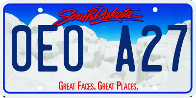 SD license plate 0EOA27